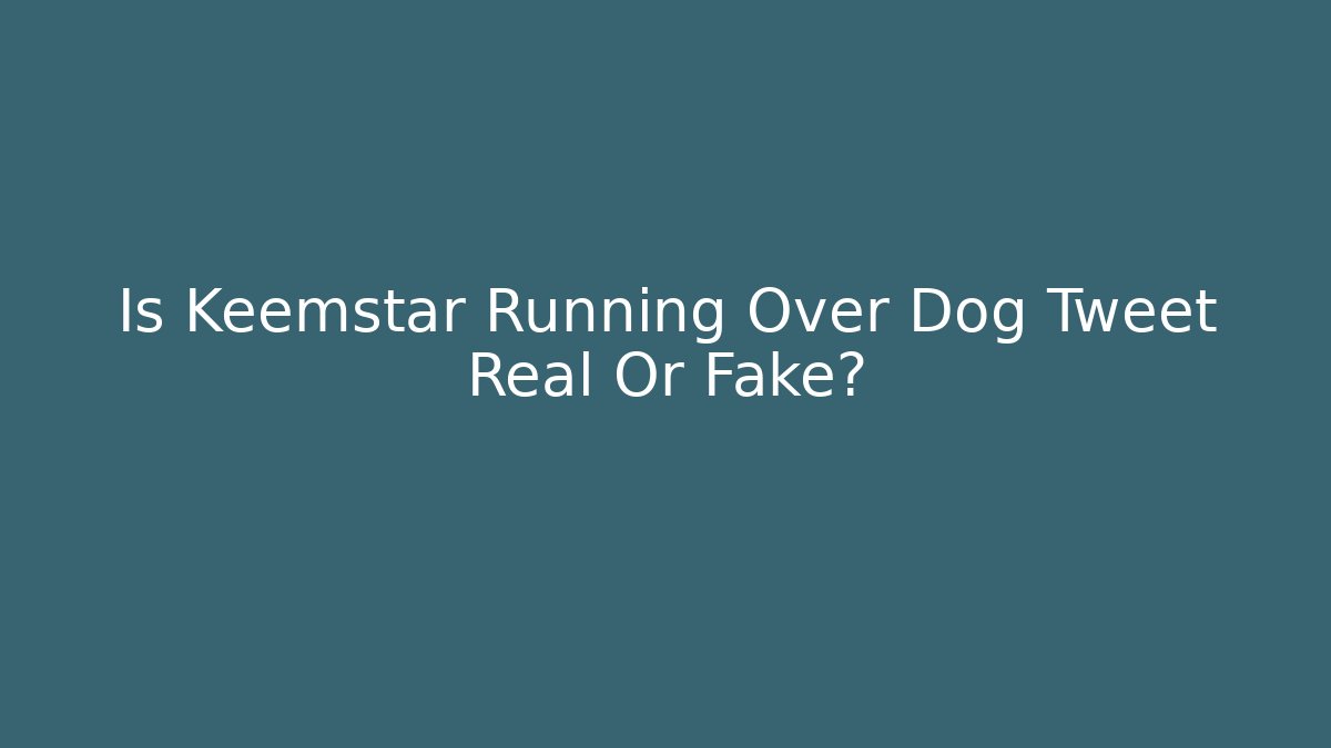 Is Keemstar Running Over Dog Tweet Real Or Fake?