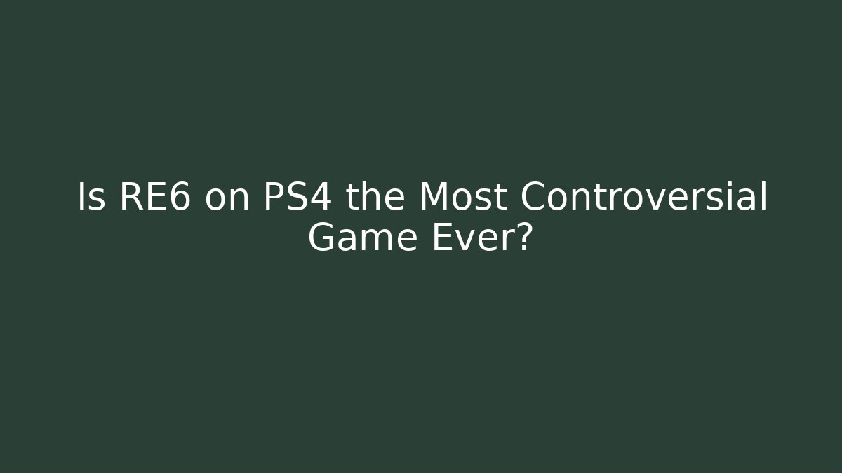 Is RE6 on PS4 the Most Controversial Game Ever? - Create More Assets