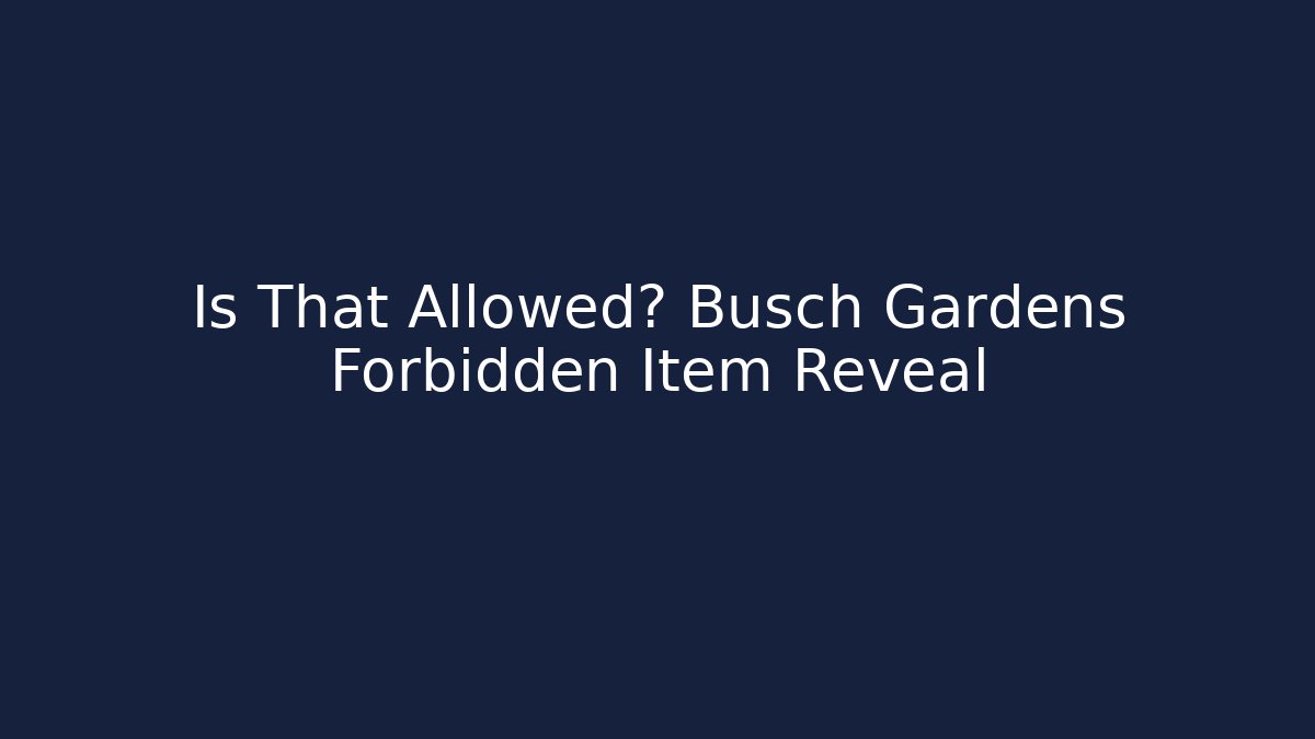 Is That Allowed? Busch Gardens Forbidden Item Reveal - Create More Assets