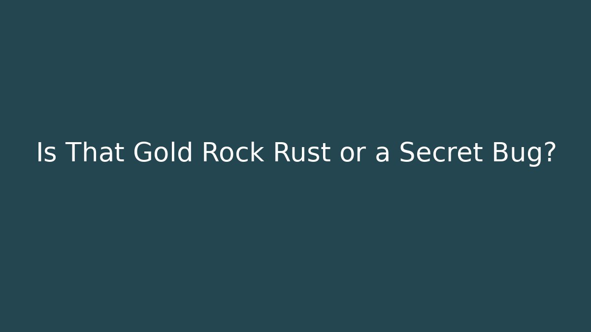 Is That Gold Rock Rust or a Secret Bug? - Create More Assets