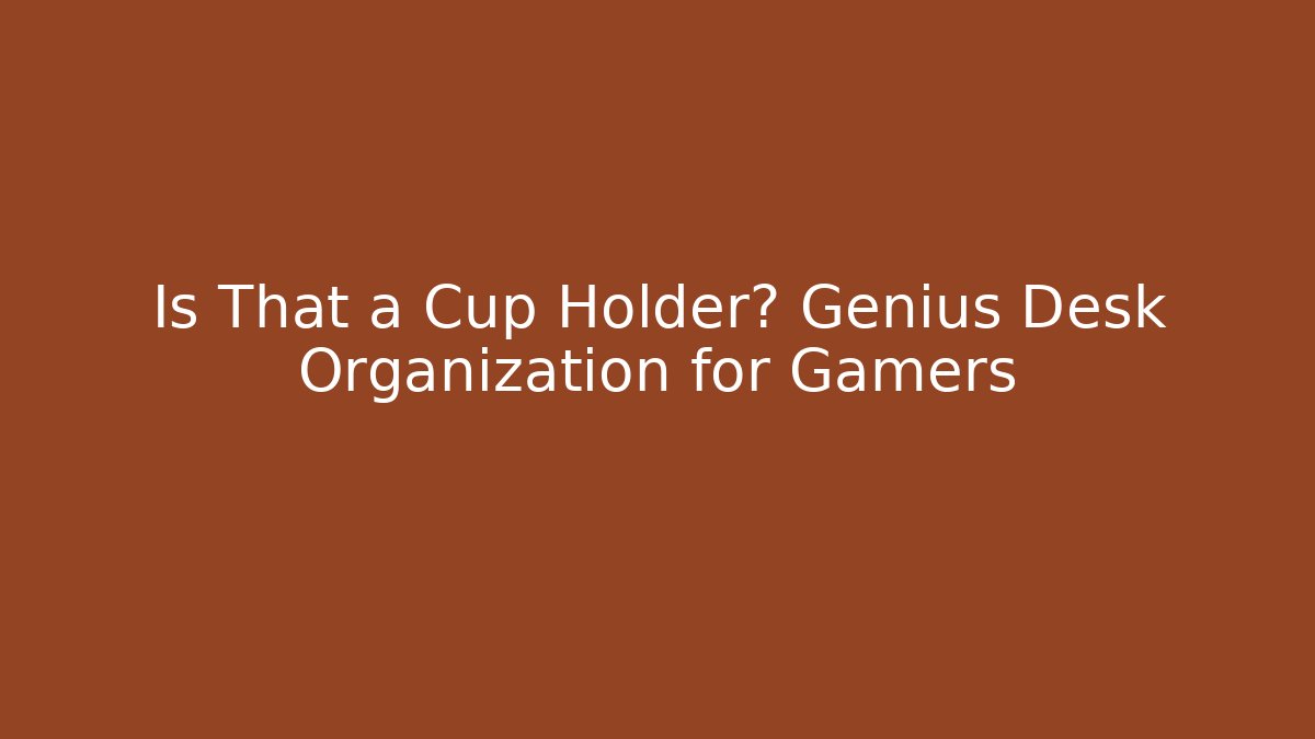 Is That a Cup Holder? Genius Desk Organization for Gamers