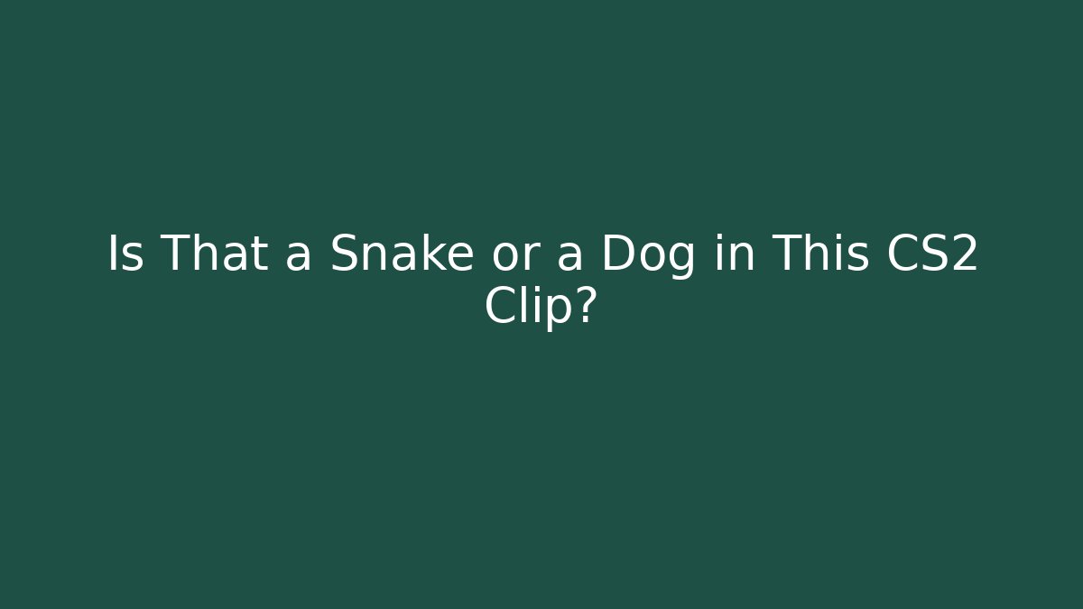 Is That a Snake or a Dog in This CS2 Clip?