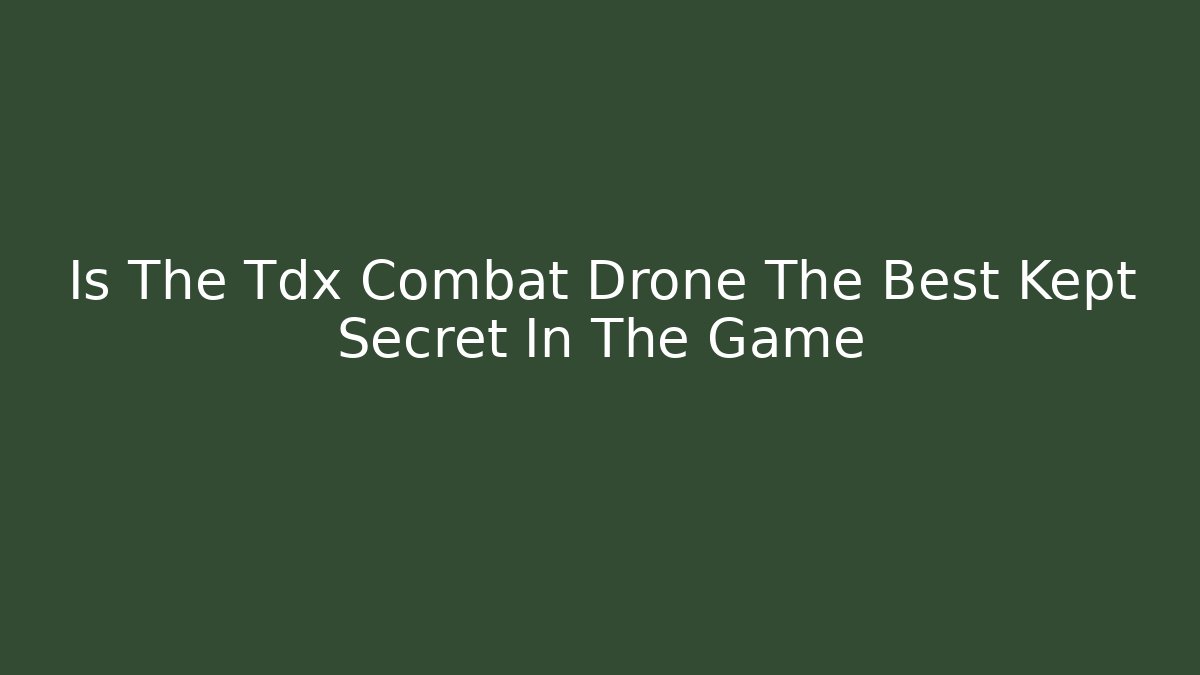 Is The Tdx Combat Drone The Best Kept Secret In The Game