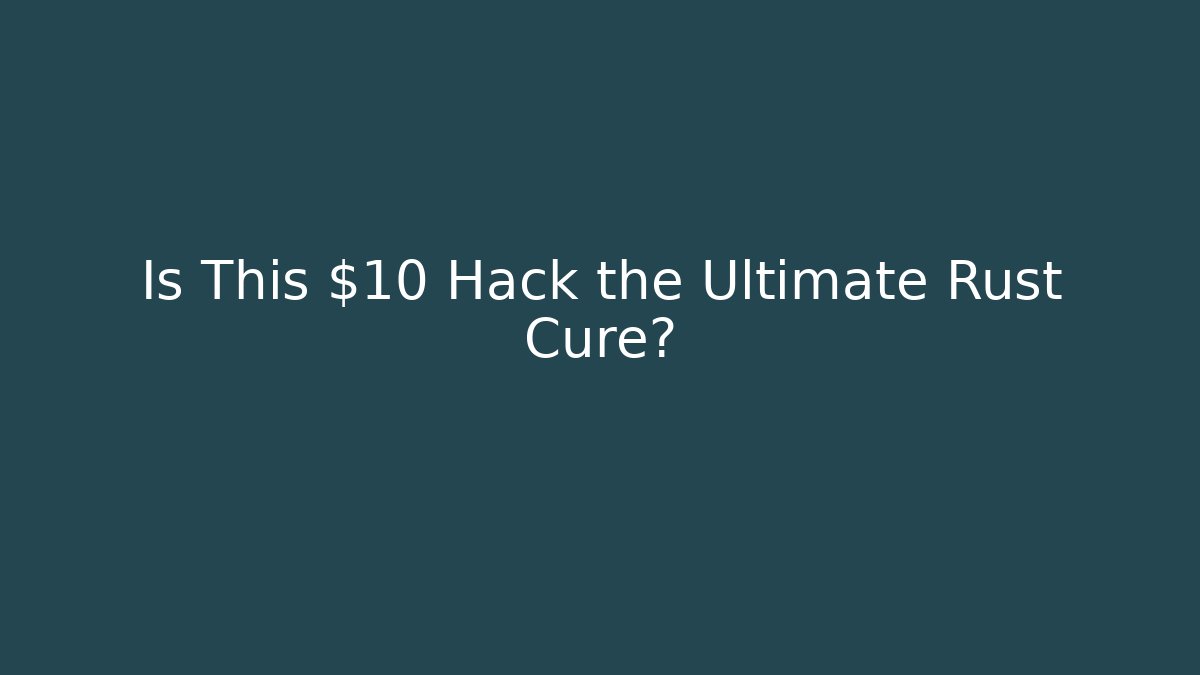 Is This $10 Hack the Ultimate Rust Cure? - Create More Assets
