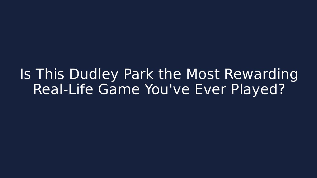 Is This Dudley Park the Most Rewarding Real-Life Game You've Ever Played?