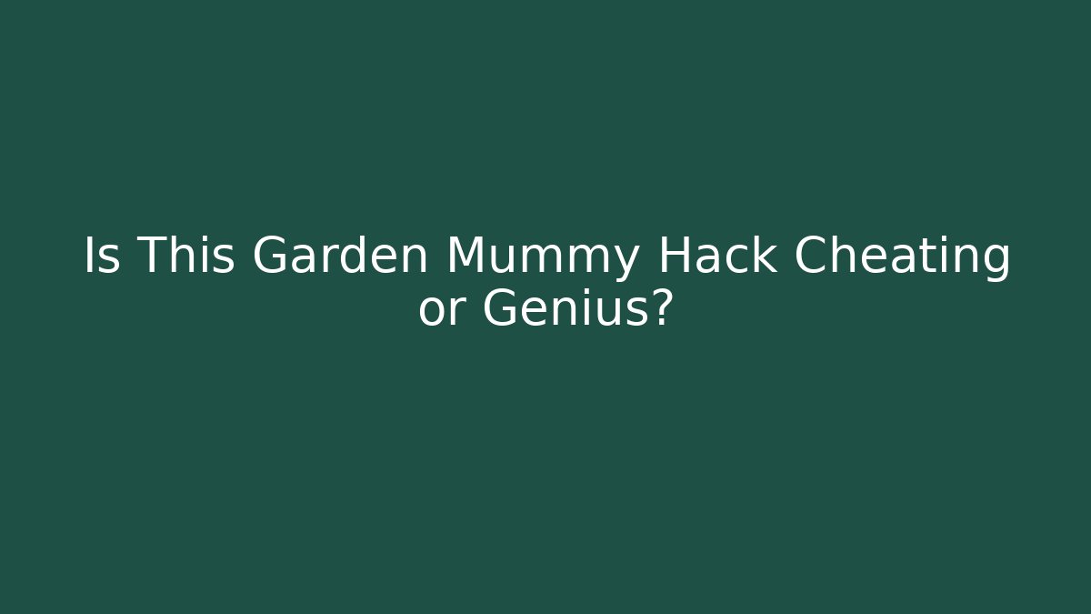 Is This Garden Mummy Hack Cheating or Genius?