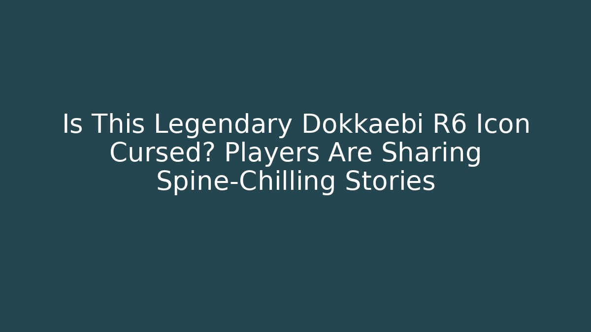 Is This Legendary Dokkaebi R6 Icon Cursed? Players Are Sharing Spine-Chilling Stories