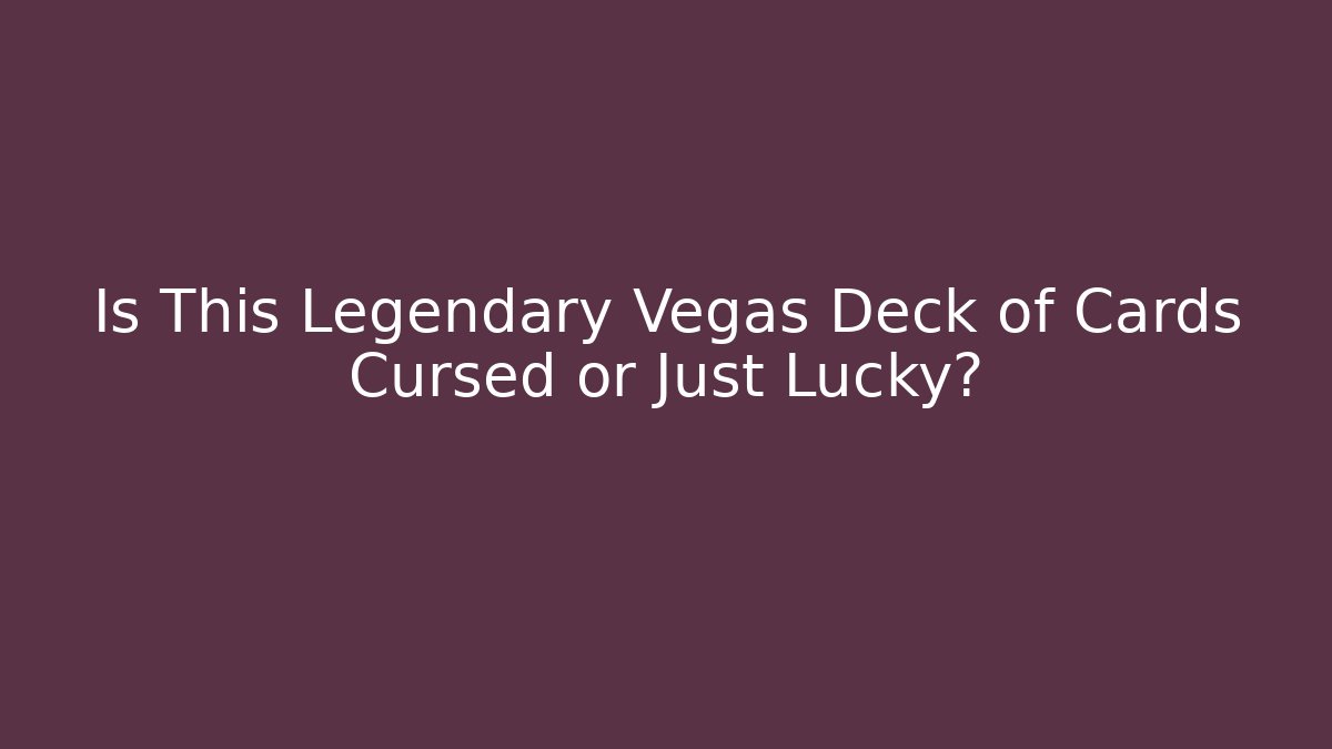 Is This Legendary Vegas Deck of Cards Cursed or Just Lucky?