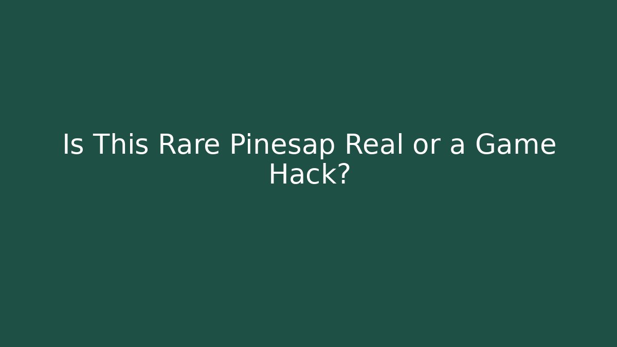 Is This Rare Pinesap Real or a Game Hack? - Create More Assets