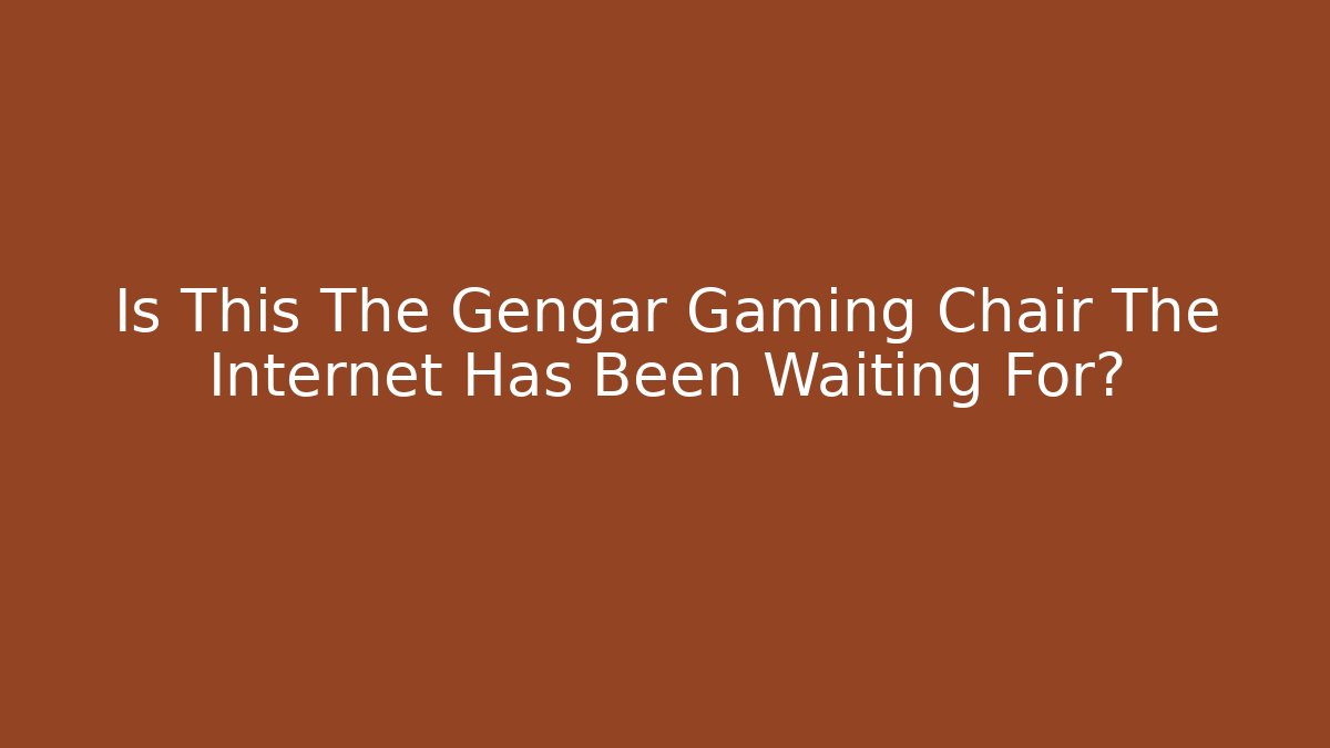 Is This The Gengar Gaming Chair The Internet Has Been Waiting For?
