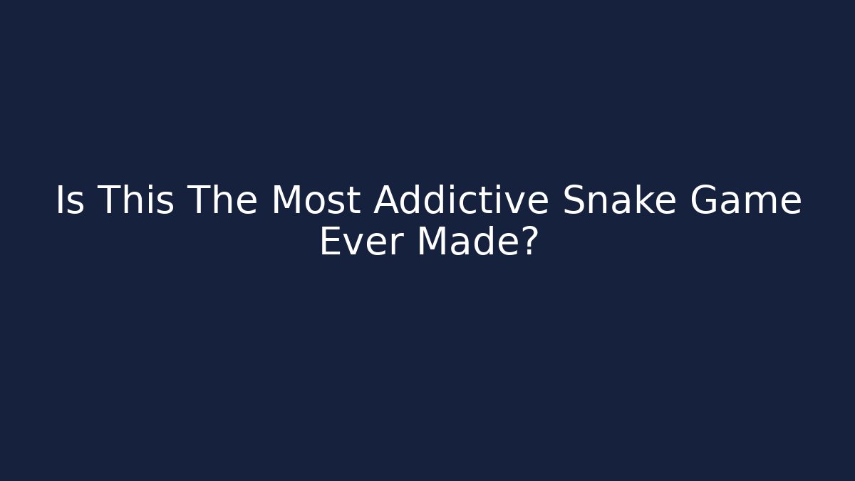 Is This The Most Addictive Snake Game Ever Made? - Create More Assets