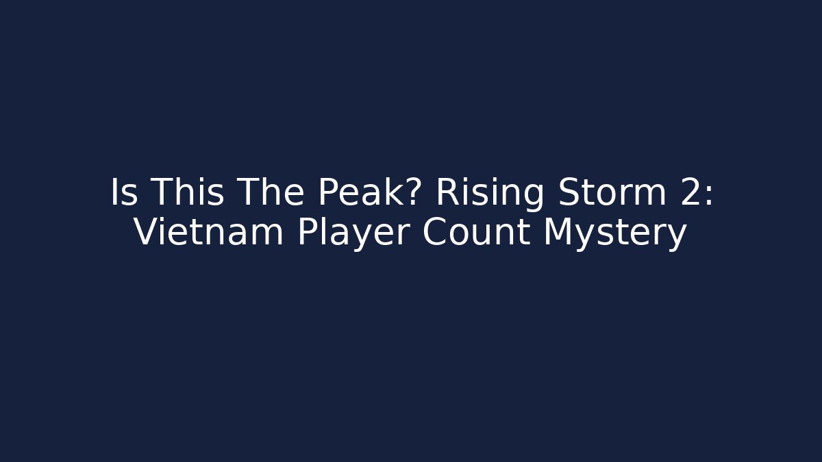 Is This The Peak? Rising Storm 2: Vietnam Player Count Mystery