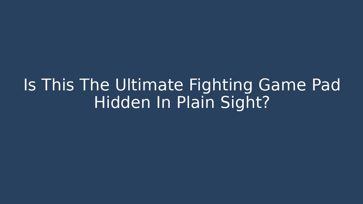 Is This The Ultimate Fighting Game Pad Hidden In Plain Sight?