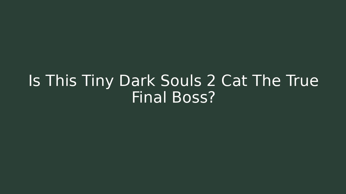 Is This Tiny Dark Souls 2 Cat The True Final Boss? - Create More Assets