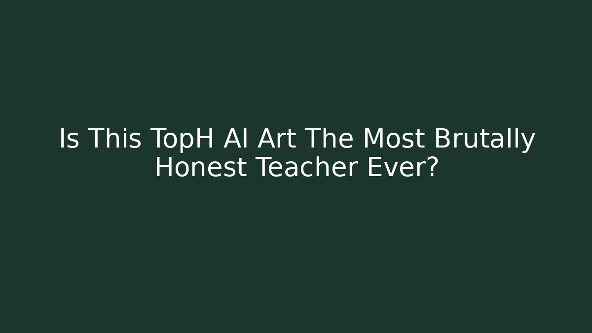 Is This TopH AI Art The Most Brutally Honest Teacher Ever?