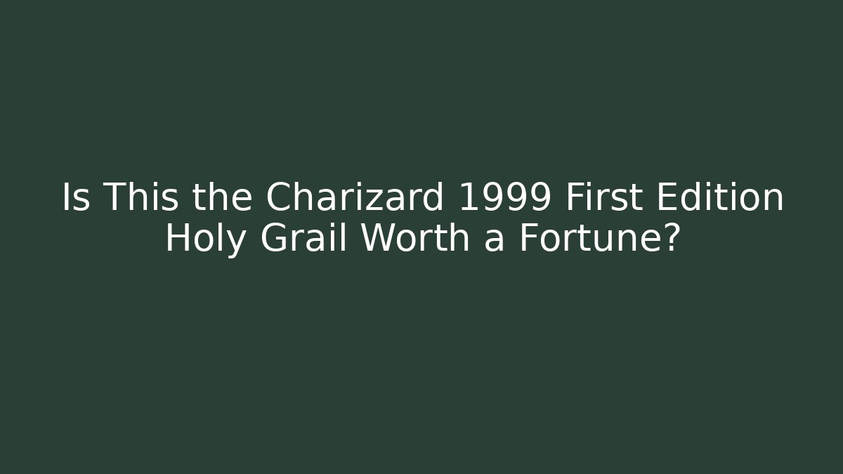 Is This the Charizard 1999 First Edition Holy Grail Worth a Fortune?