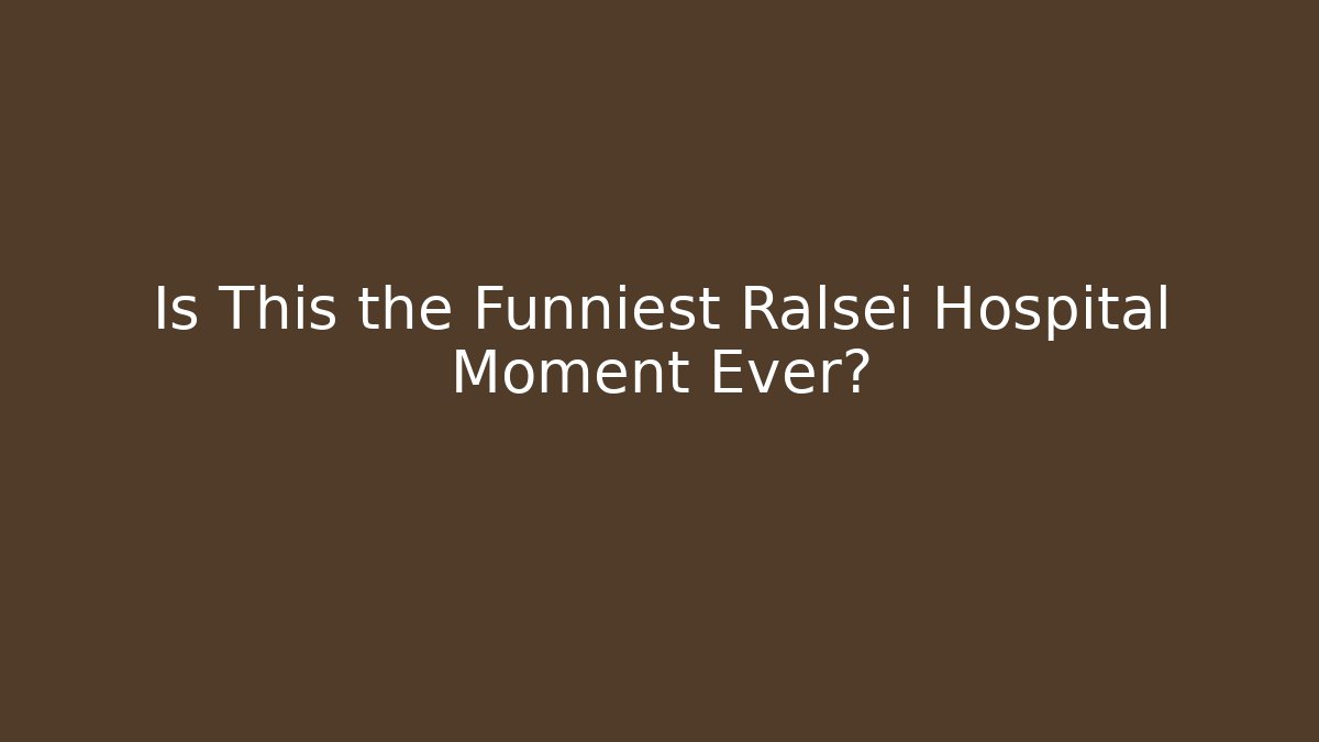 Is This the Funniest Ralsei Hospital Moment Ever?