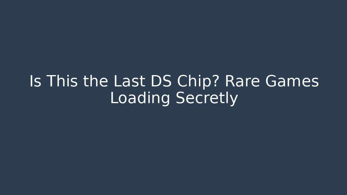 Is This the Last DS Chip? Rare Games Loading Secretly