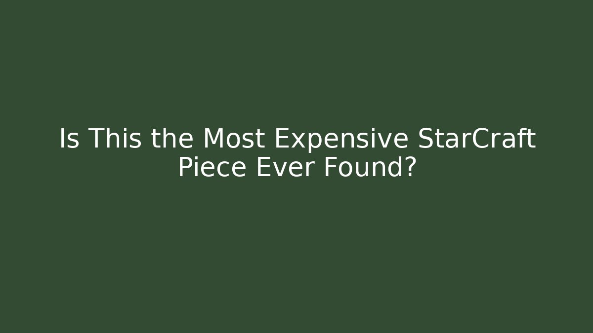 Is This the Most Expensive StarCraft Piece Ever Found?