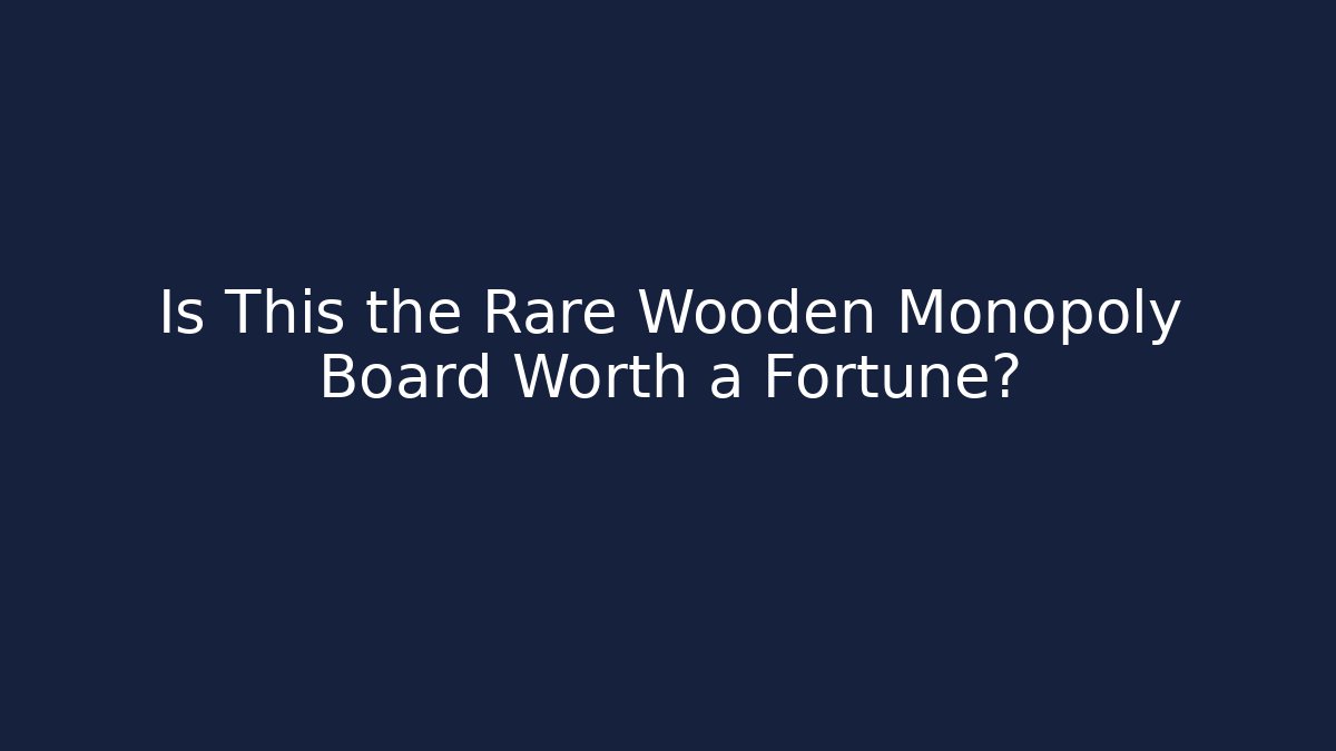 Is This the Rare Wooden Monopoly Board Worth a Fortune?