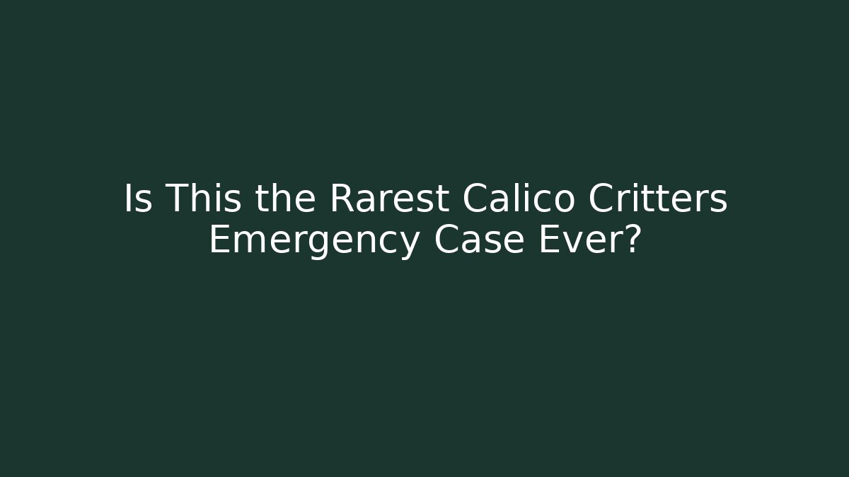 Is This the Rarest Calico Critters Emergency Case Ever? - Create More Assets