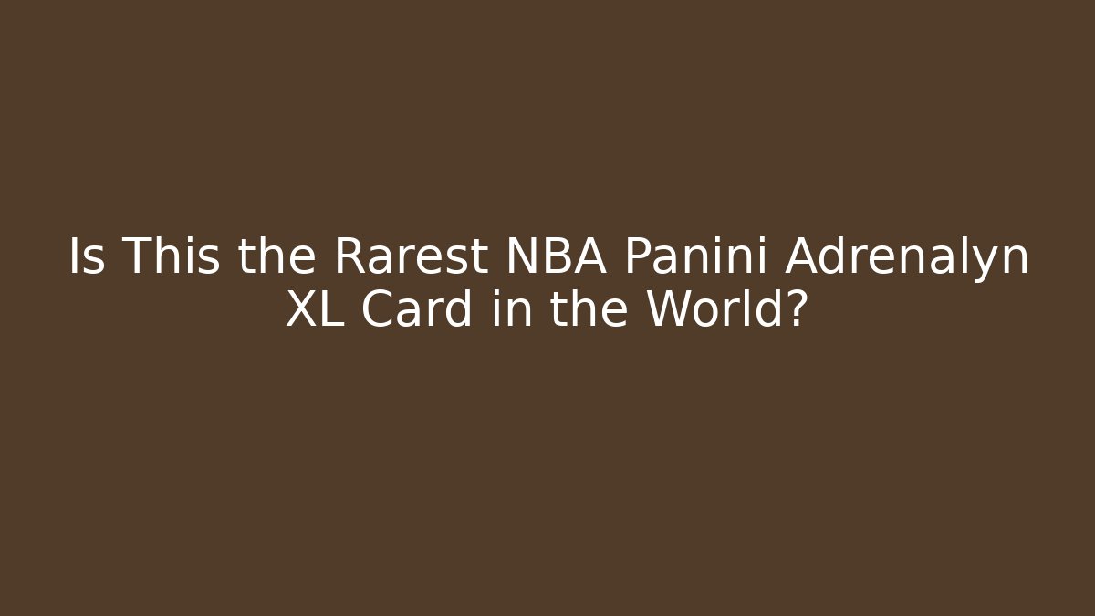 Is This the Rarest NBA Panini Adrenalyn XL Card in the World?