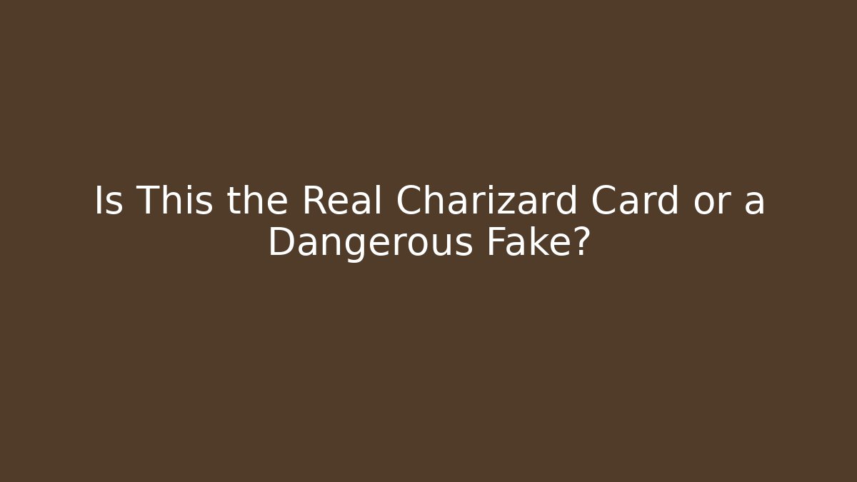 Is This the Real Charizard Card or a Dangerous Fake?