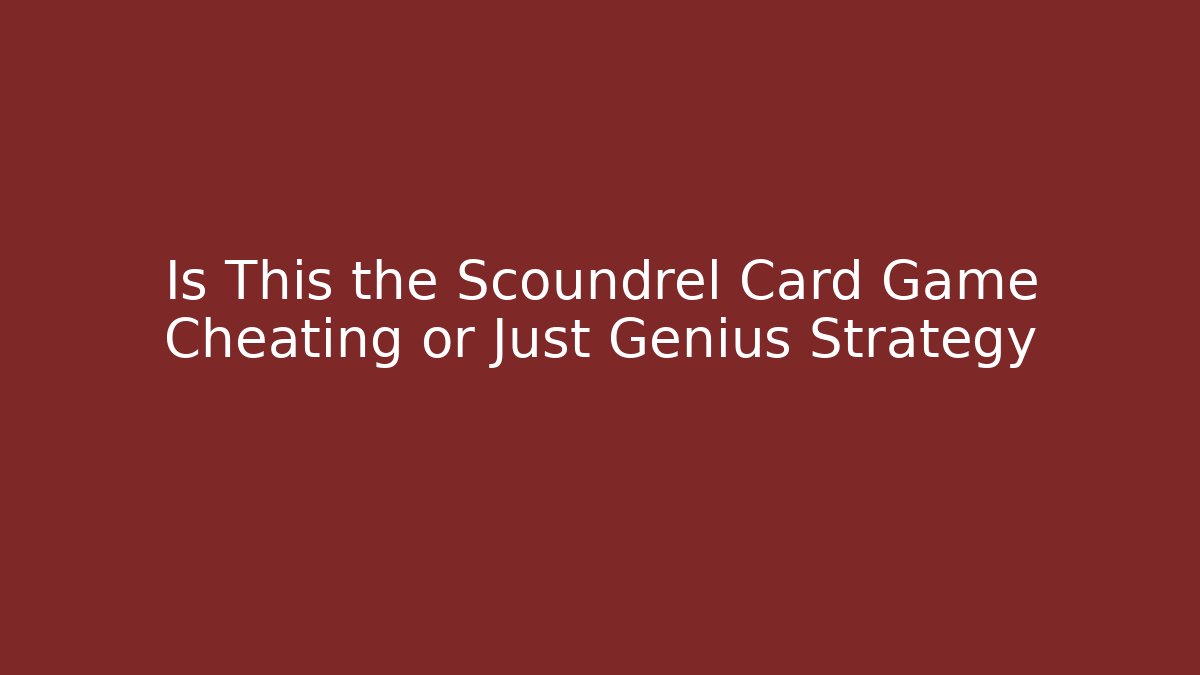 Is This the Scoundrel Card Game Cheating or Just Genius Strategy