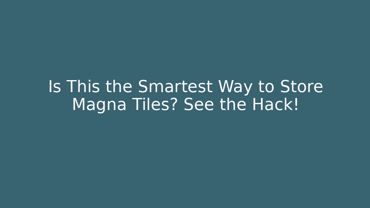 Is This the Smartest Way to Store Magna Tiles? See the Hack!