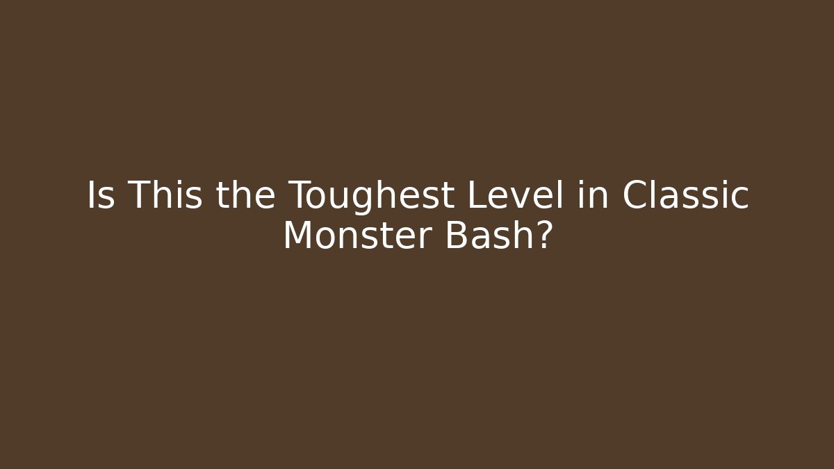 Is This the Toughest Level in Classic Monster Bash? - Create More Assets