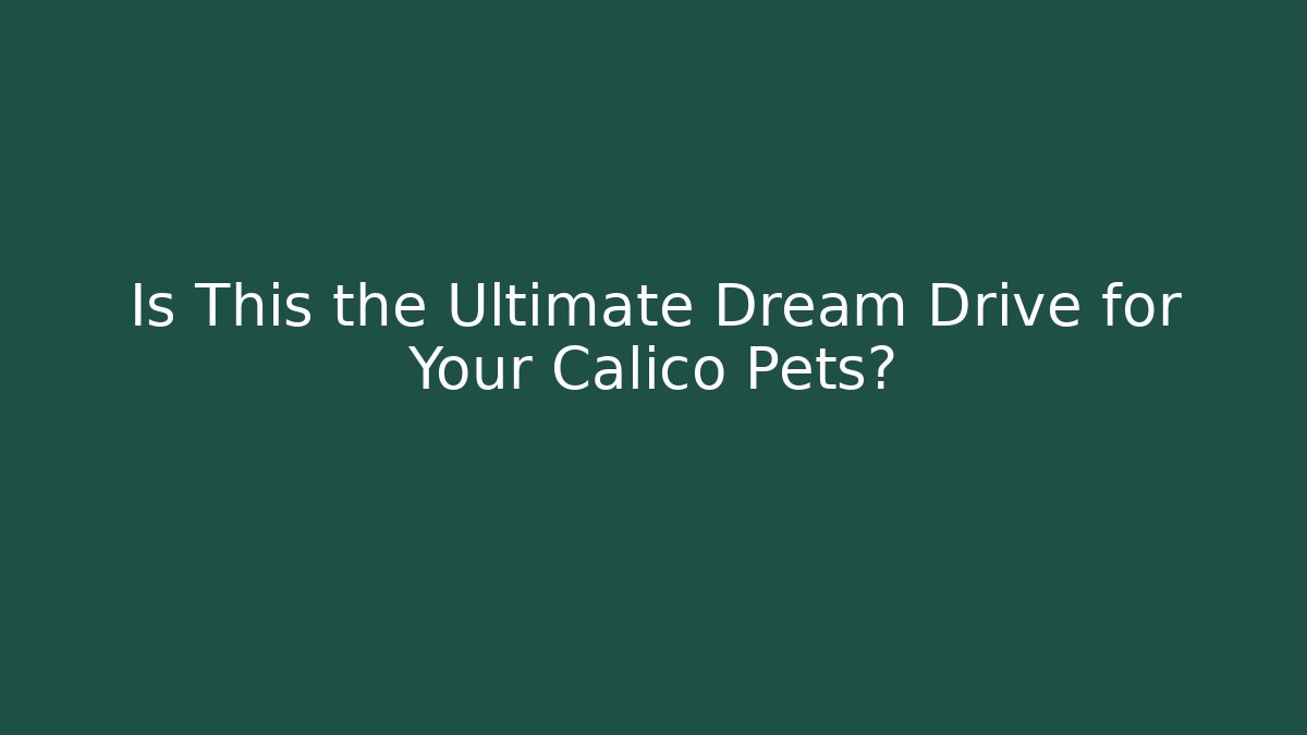 Is This the Ultimate Dream Drive for Your Calico Pets?