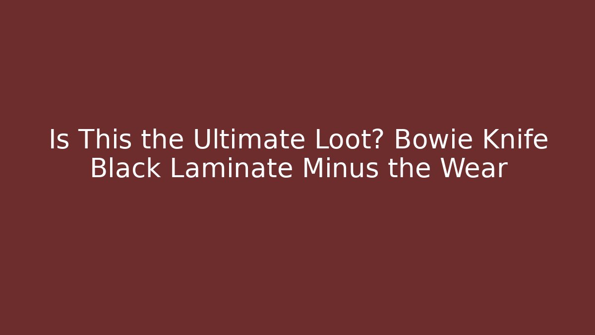 Is This the Ultimate Loot? Bowie Knife Black Laminate Minus the Wear