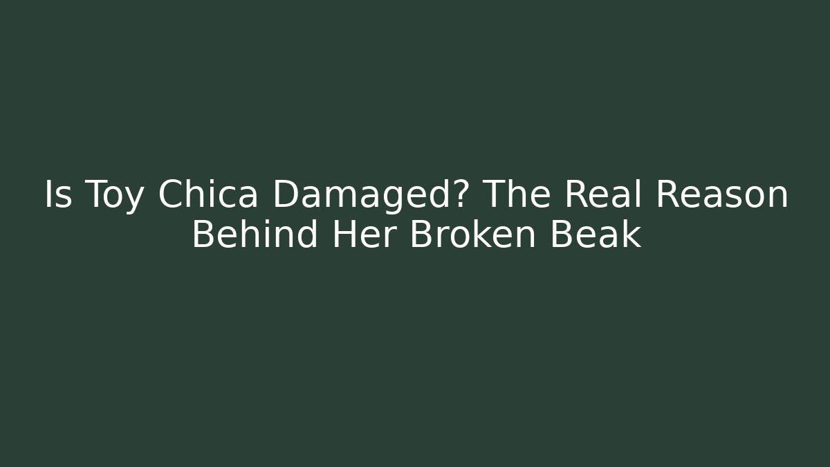 Is Toy Chica Damaged? The Real Reason Behind Her Broken Beak