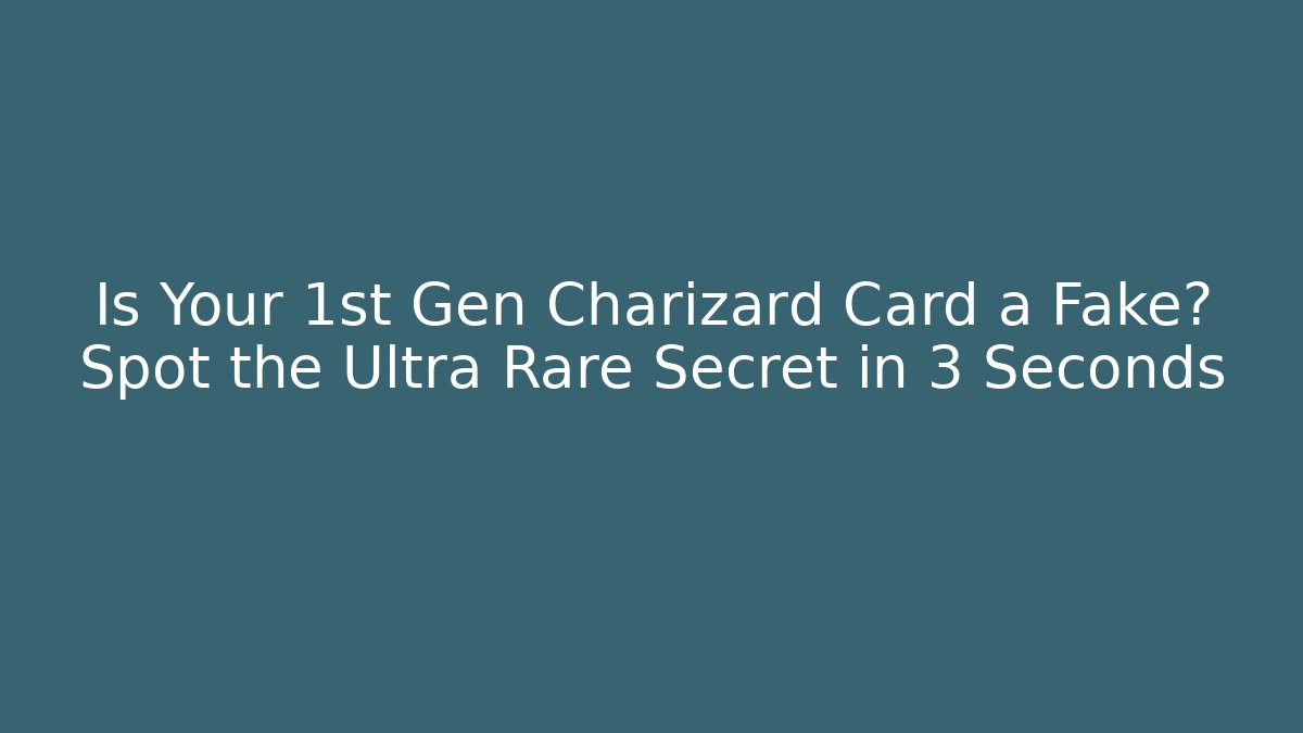 Is Your 1st Gen Charizard Card a Fake? Spot the Ultra Rare Secret in 3 Seconds