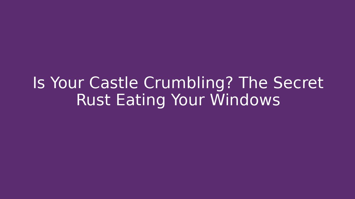 Is Your Castle Crumbling? The Secret Rust Eating Your Windows - Create More Assets