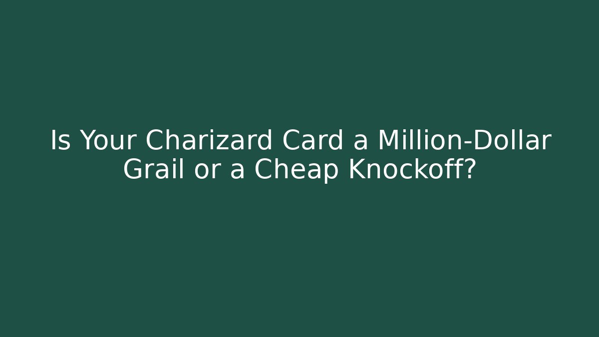 Is Your Charizard Card a Million-Dollar Grail or a Cheap Knockoff?