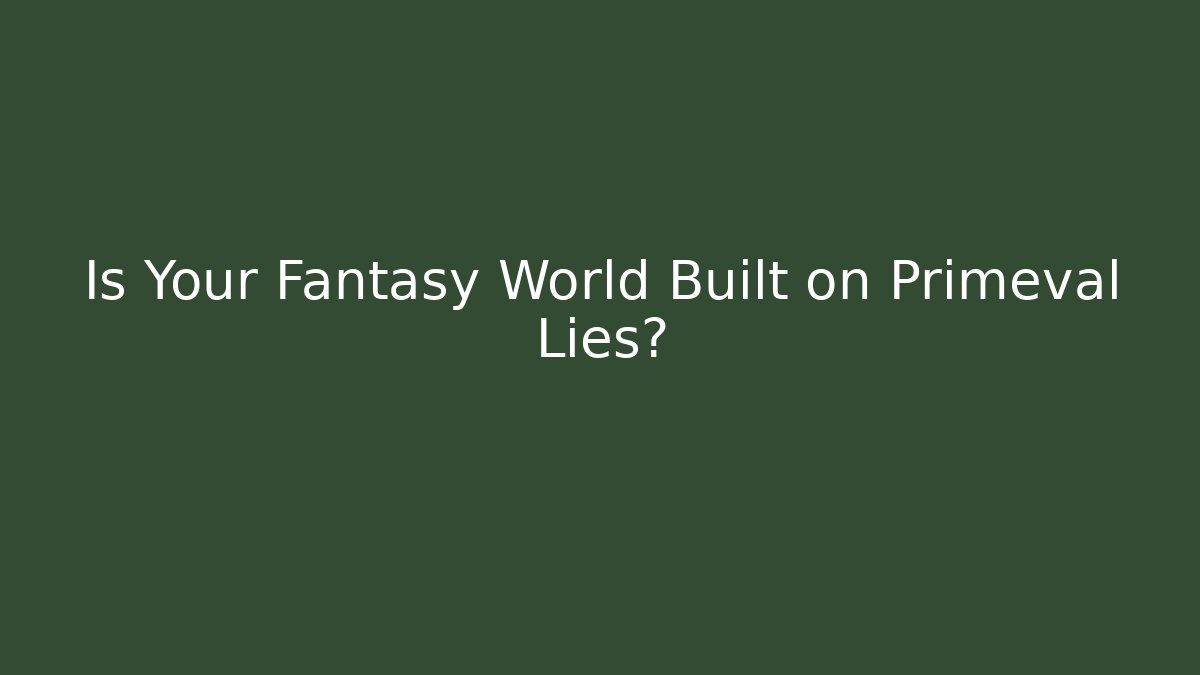 Is Your Fantasy World Built on Primeval Lies?
