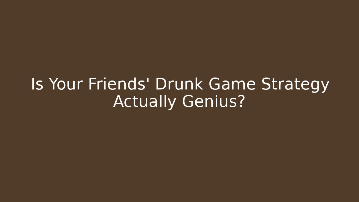 Is Your Friends’ Drunk Game Strategy Actually Genius? - Create More Assets