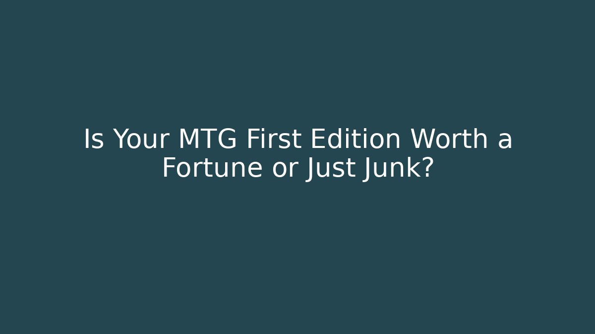 Is Your MTG First Edition Worth a Fortune or Just Junk?