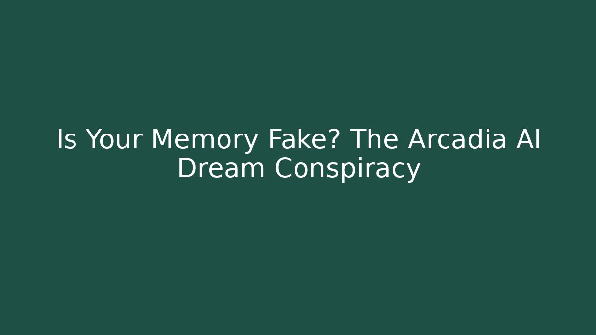 Is Your Memory Fake? The Arcadia AI Dream Conspiracy