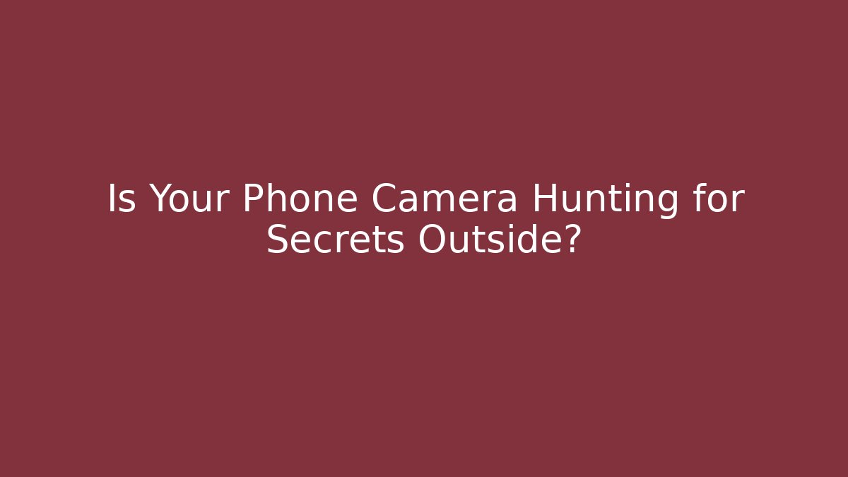 Is Your Phone Camera Hunting for Secrets Outside?