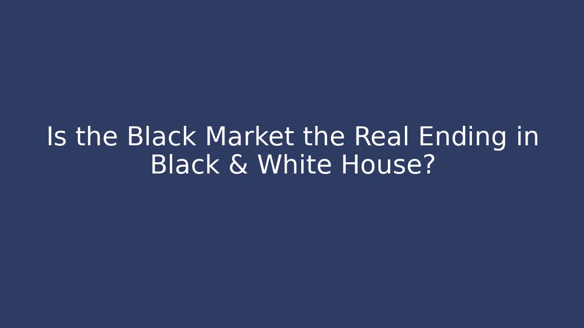Is the Black Market the Real Ending in Black & White House?