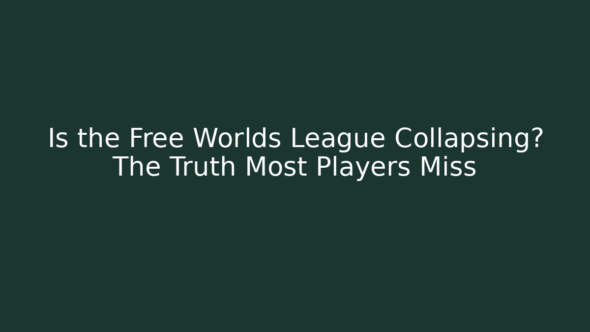 Is the Free Worlds League Collapsing? The Truth Most Players Miss