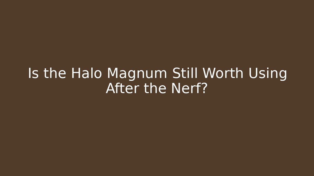 Is the Halo Magnum Still Worth Using After the Nerf?