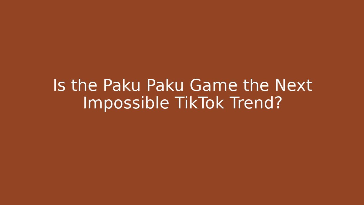 Is the Paku Paku Game the Next Impossible TikTok Trend?