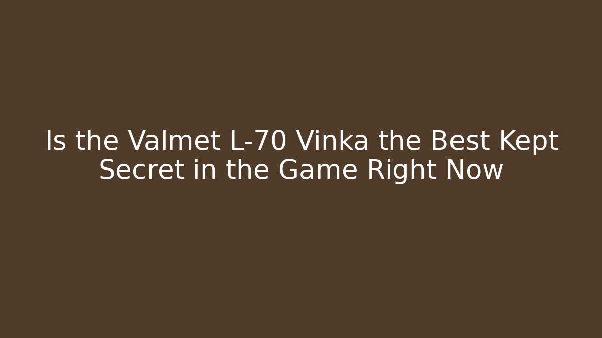 Is the Valmet L-70 Vinka the Best Kept Secret in the Game Right Now