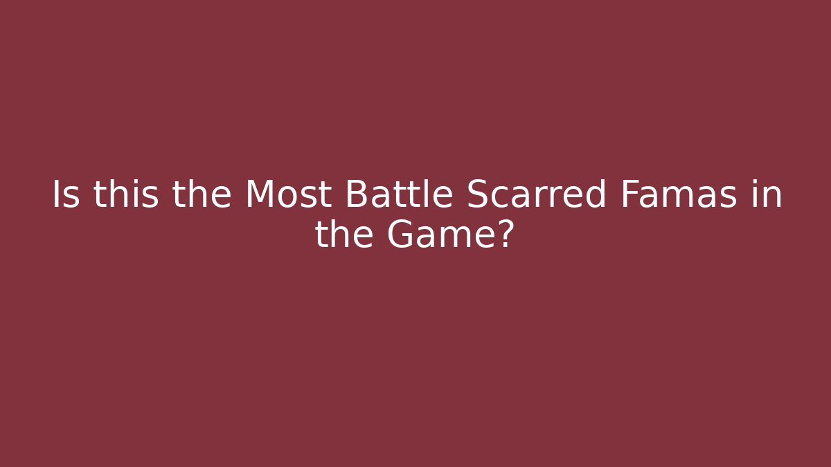 Is this the Most Battle Scarred Famas in the Game?