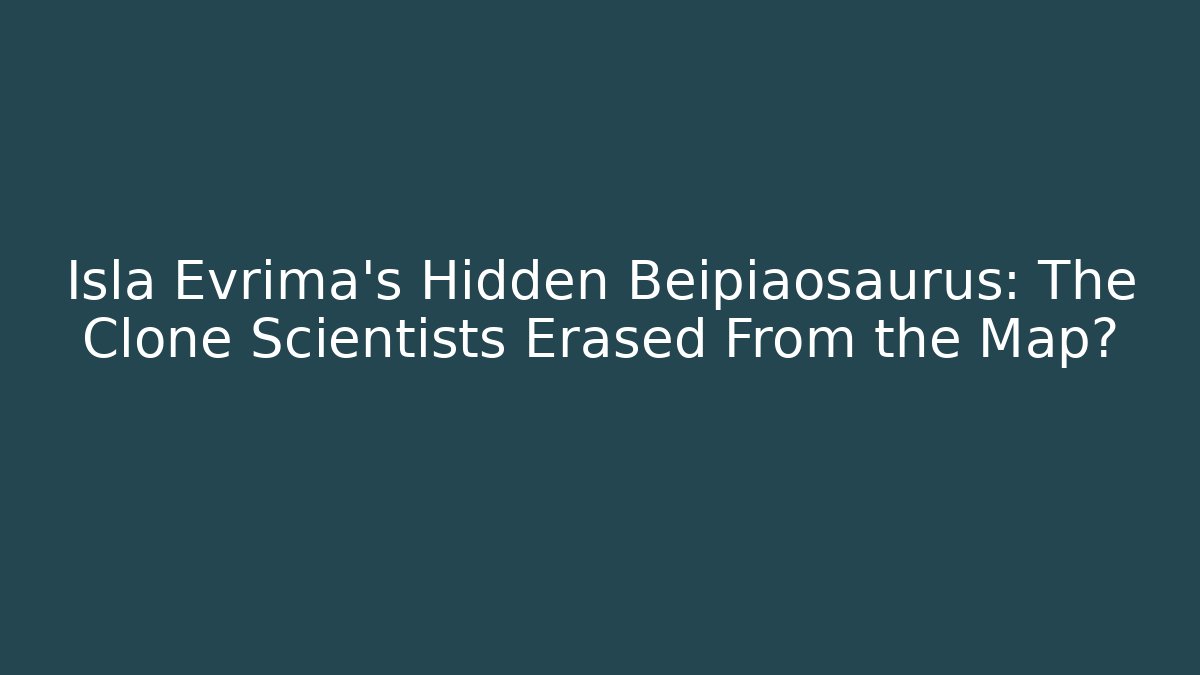 Isla Evrima's Hidden Beipiaosaurus: The Clone Scientists Erased From the Map?
