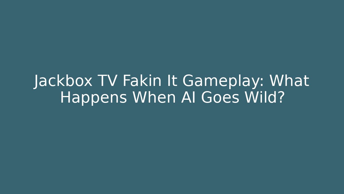 Jackbox TV Fakin It Gameplay: What Happens When AI Goes Wild?