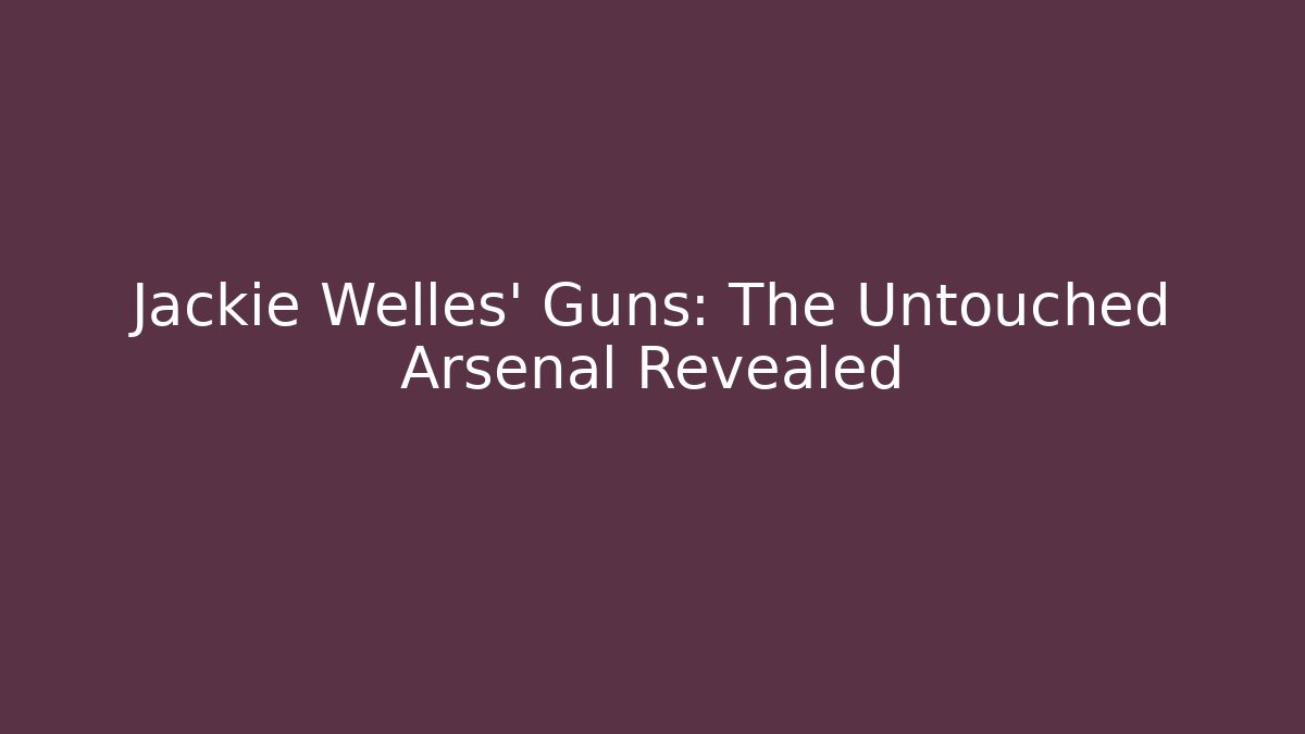 Jackie Welles' Guns: The Untouched Arsenal Revealed